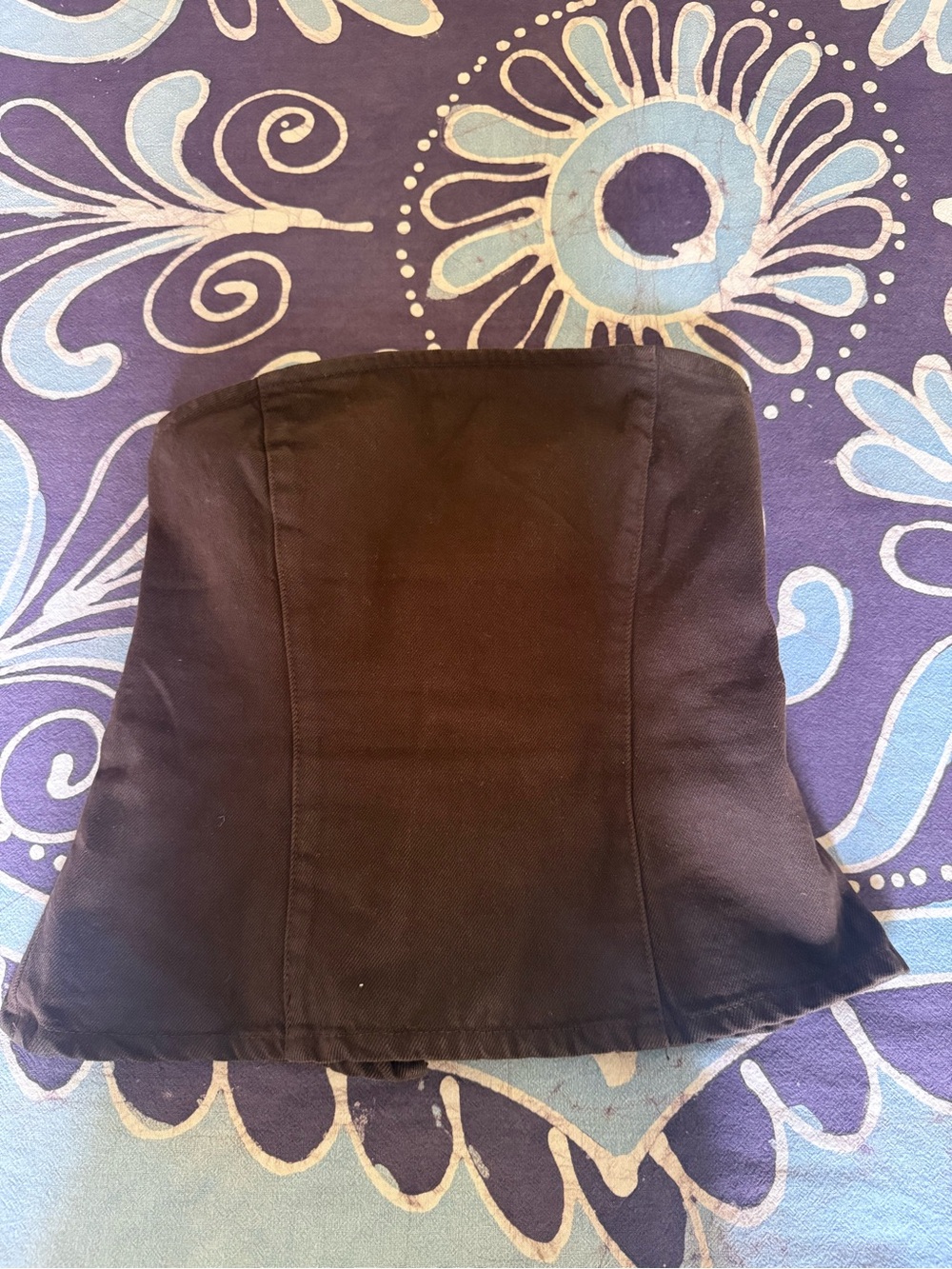 Zara Brown Strapless Denim Top